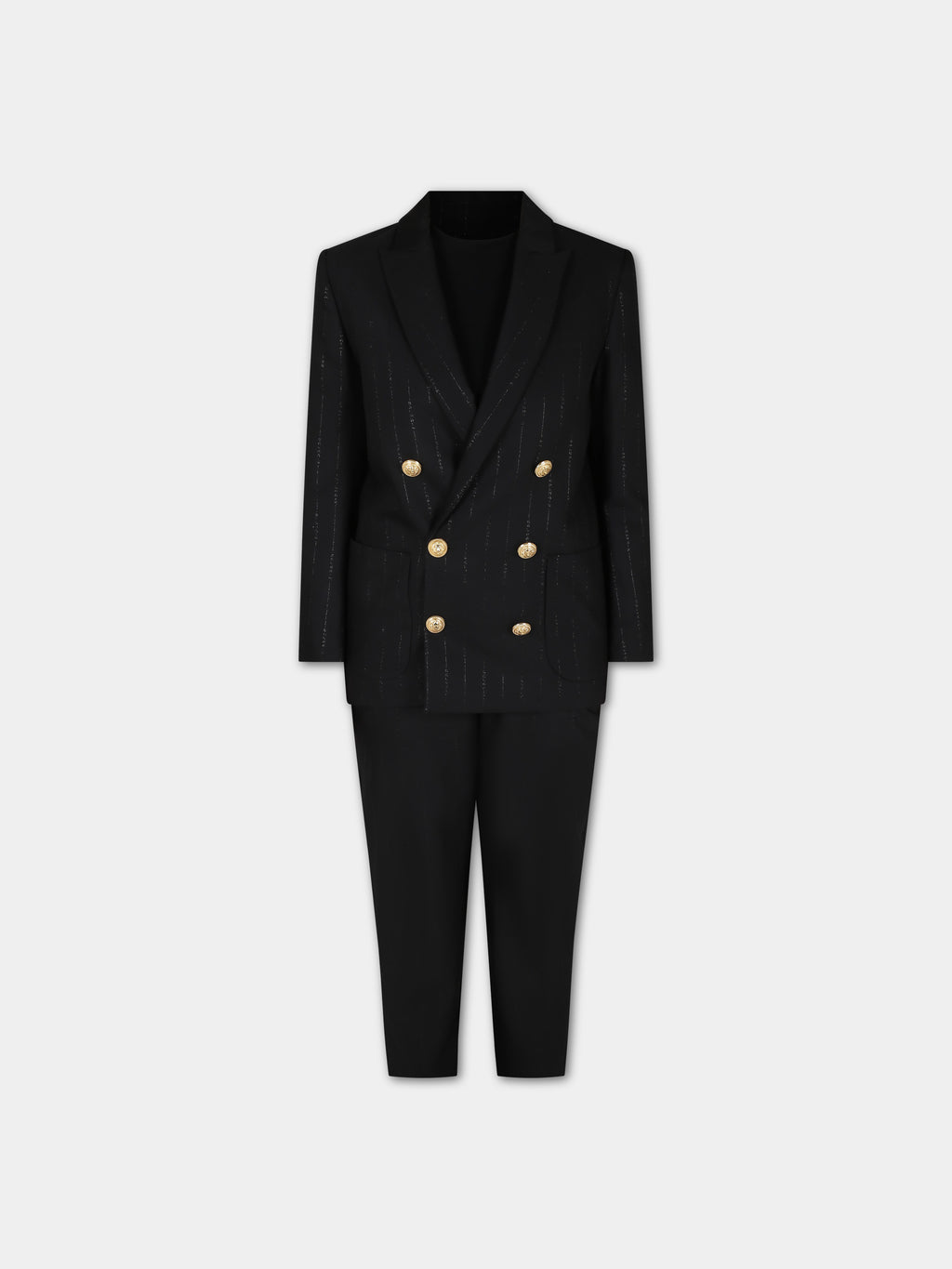 Elegant black suit for boy with logo